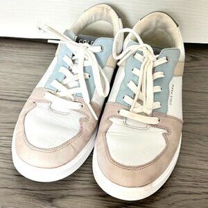 Cole Haan Grand Crosscourt Women’s Sneakers 6.5 B White Blue Leather Shoes